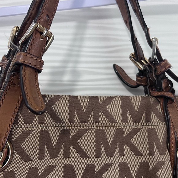 Vintage canvas Michael Kors Tote Purse brown beige - Picture 3 of 5